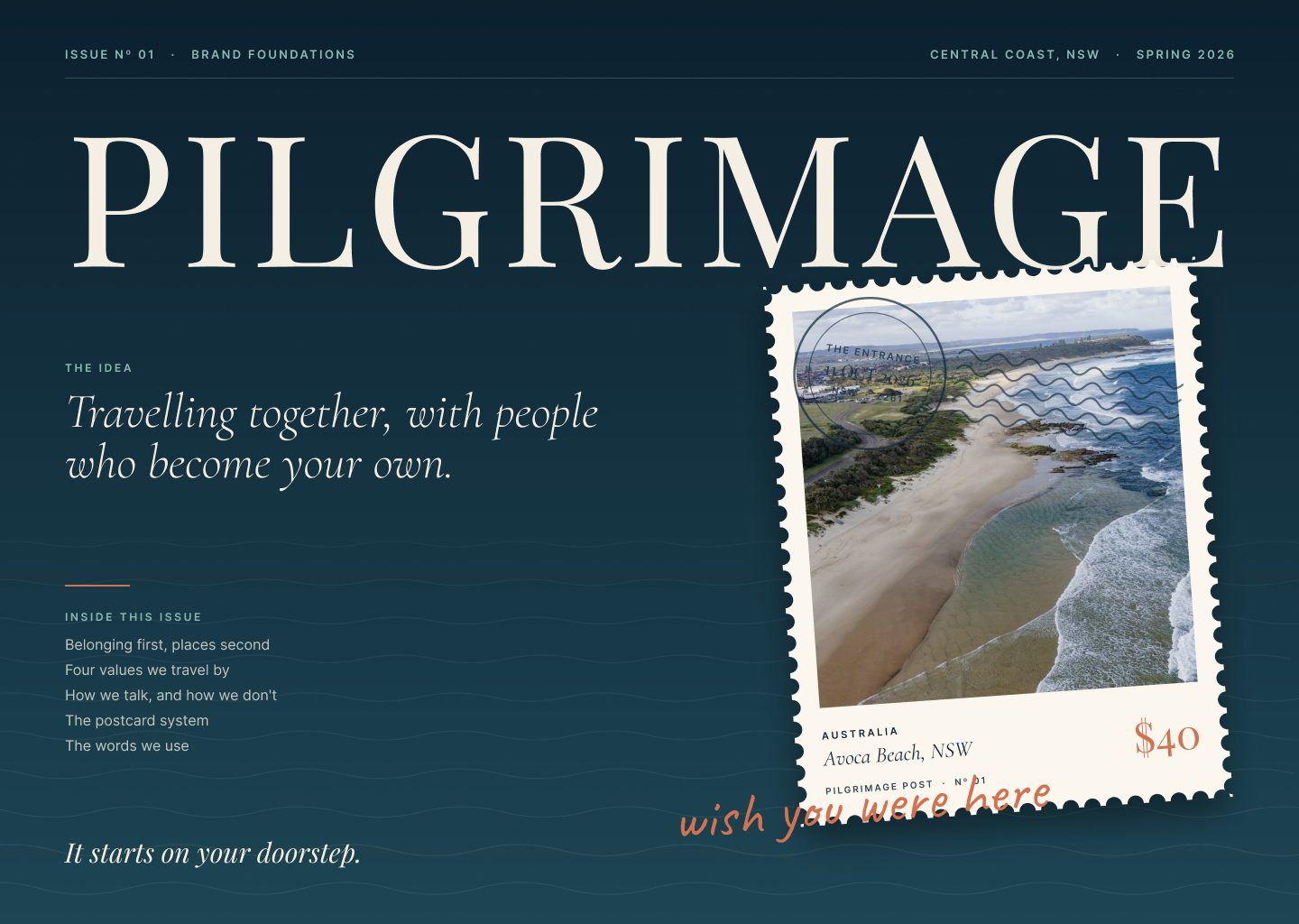 Pilgrimage brand foundations cover, issue one