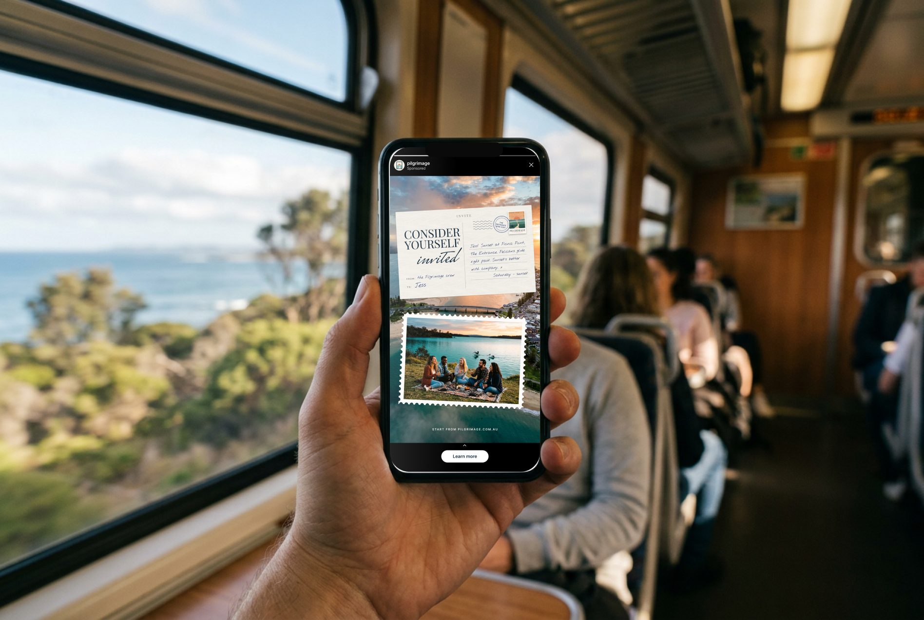 Instagram story on the train