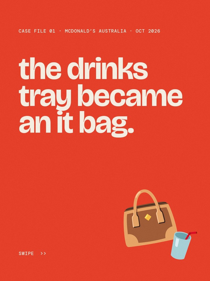 Case File cover: McDonald’s turned the drinks tray into an it bag.