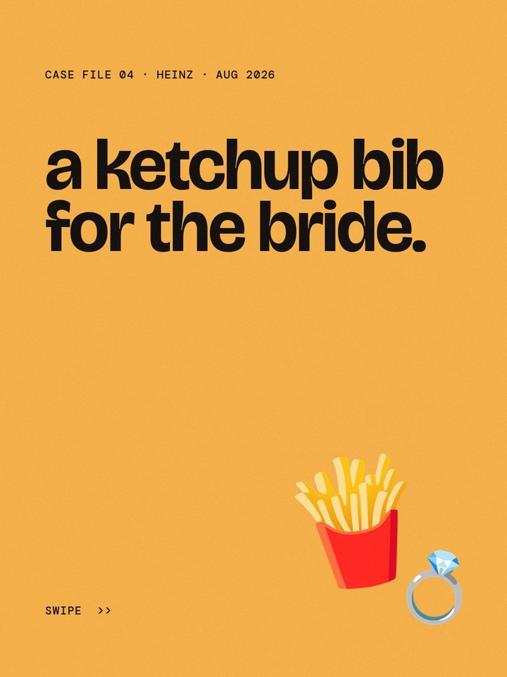 Case File cover: a ketchup bib for the bride.